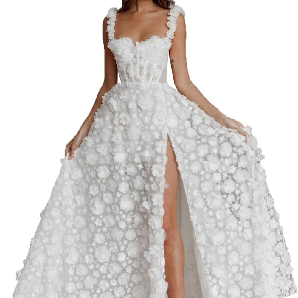 Elegant White Floral Women Dress